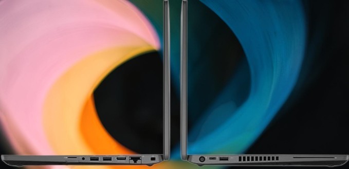 Bestellaptops Dell Latitude 5400 zakelijke laptop van opzij bekeken met diverse aansluitpoorten