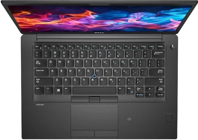Bestellaptops Dell Latitude 7490 laptop met 14 inch scherm en QWERTY toetsenbord, bovenaanzicht