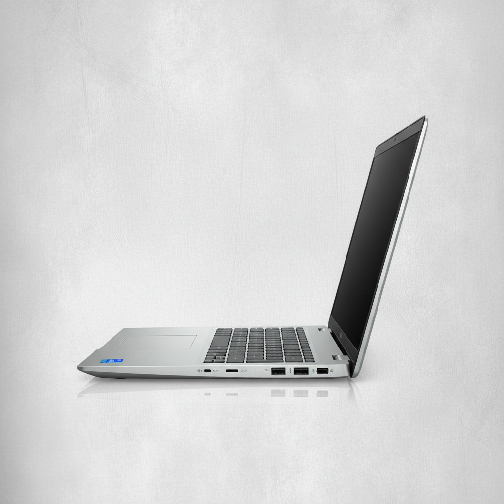 Dell Latitude 5500 zijkant grijze achtergrond