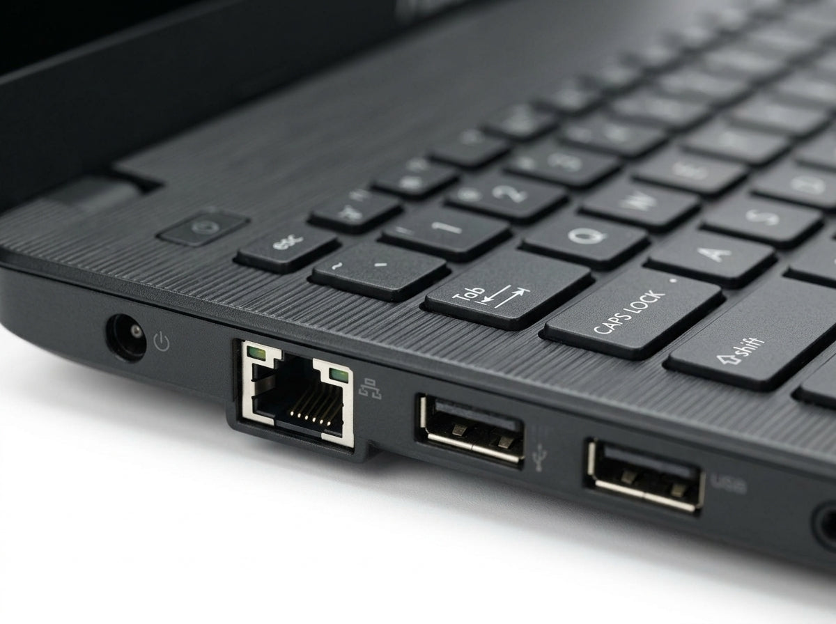 Laptop — Keyboard and Port Detail | Generated by Modelize